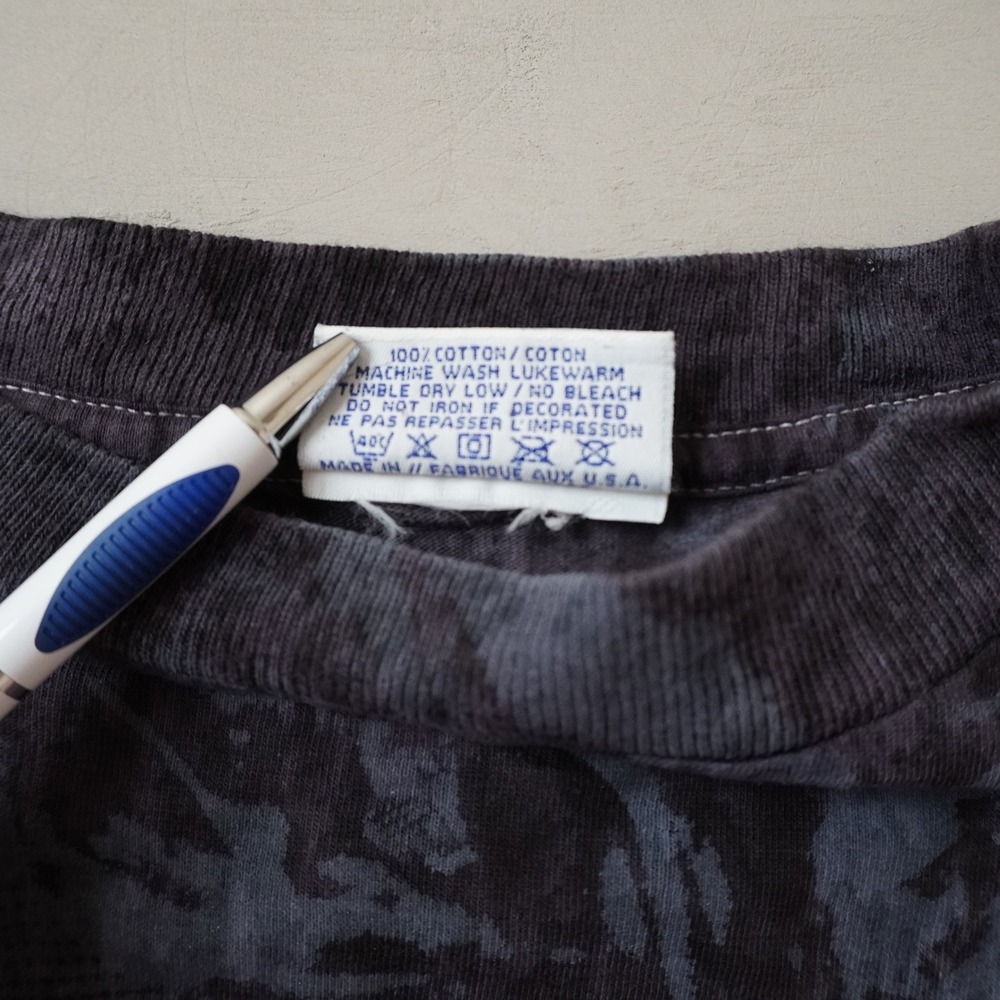 Vintage Reebok Blacktop T Shirt Mens Large L Gray Acid Wash All Over Print USA - Picture 6 of 8